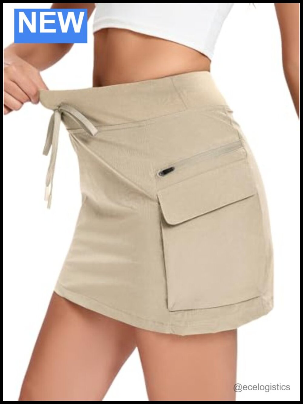 Women's Athletic Skort with Zipper Pockets UPF 50+ Built-in Shorts Quick-Dry